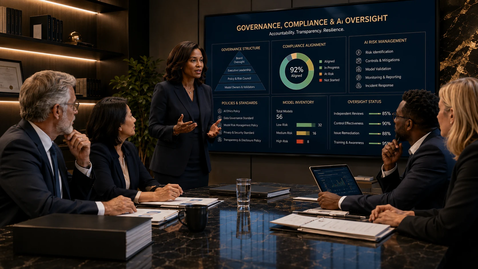 AI governance compliance oversight advisory for executive risk accountability and responsible technology leadership